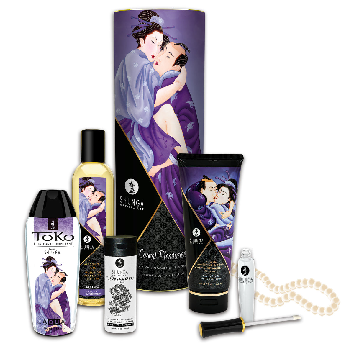 Shunga kit Seis caprichos, caja de regalo con productos de masaje: foto principal del producto