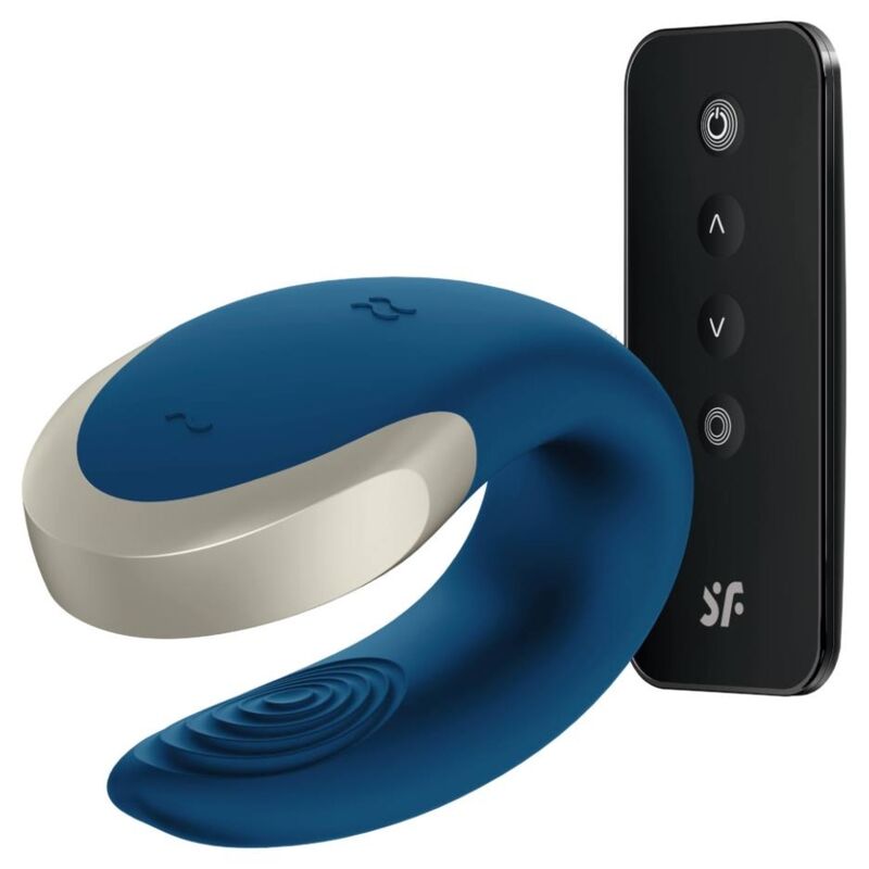 Satisfyer Double Love — Vibrador para parejas con mando y app (Azul)