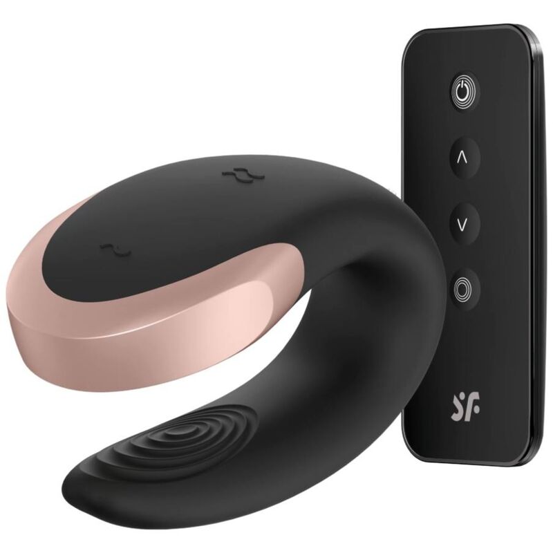 Satisfyer Double Love — Vibrador para parejas con mando y app (Negro)