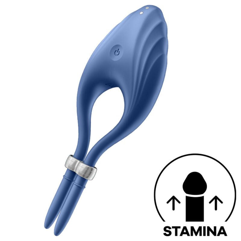 Satisfyer Duelist — Anillo vibrador ajustable para el pene (Azul)