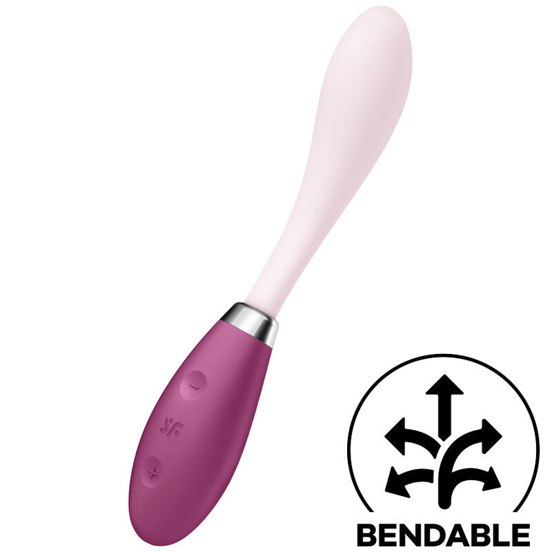 Satisfyer G-Spot Flex 3 — Vibrador moldeable de punto G y rabbit (Rojo)