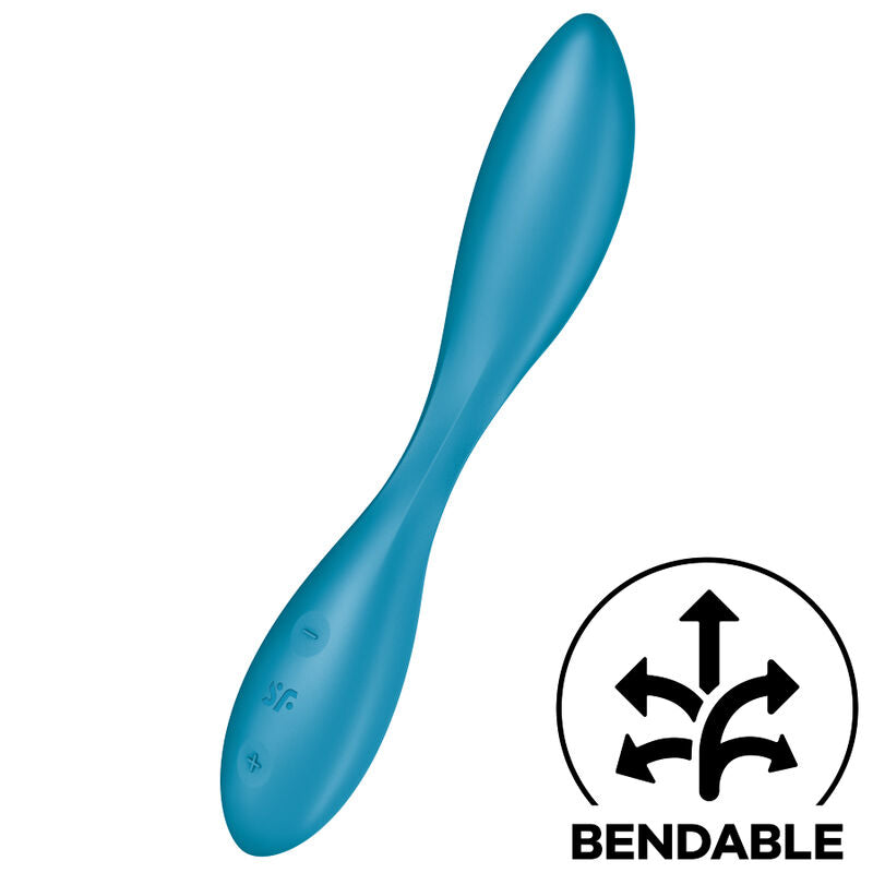 Satisfyer G-Spot Flex 1 — Vibrador moldeable de punto G y rabbit (Azul)