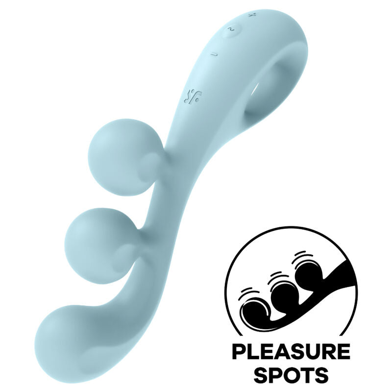 Satisfyer Tri Ball 2 — Vibrador flexible de tres bolas con 3 motores (Azul)