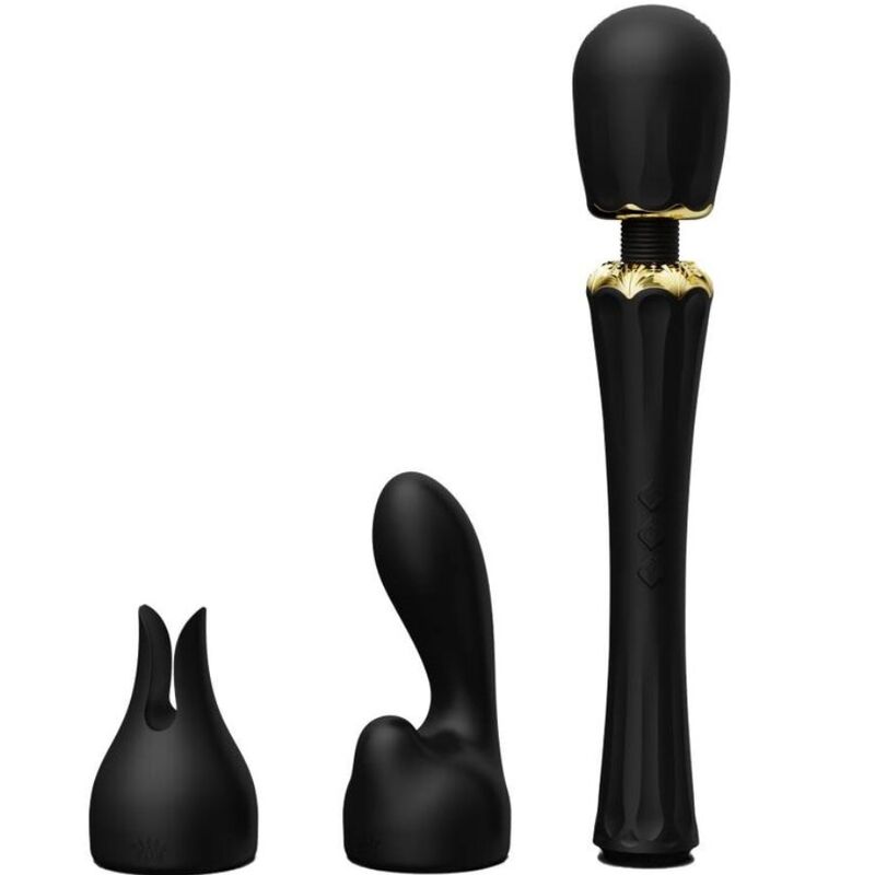Zalo Kyro — Vibrador wand de silicona con 2 accesorios (Negro)