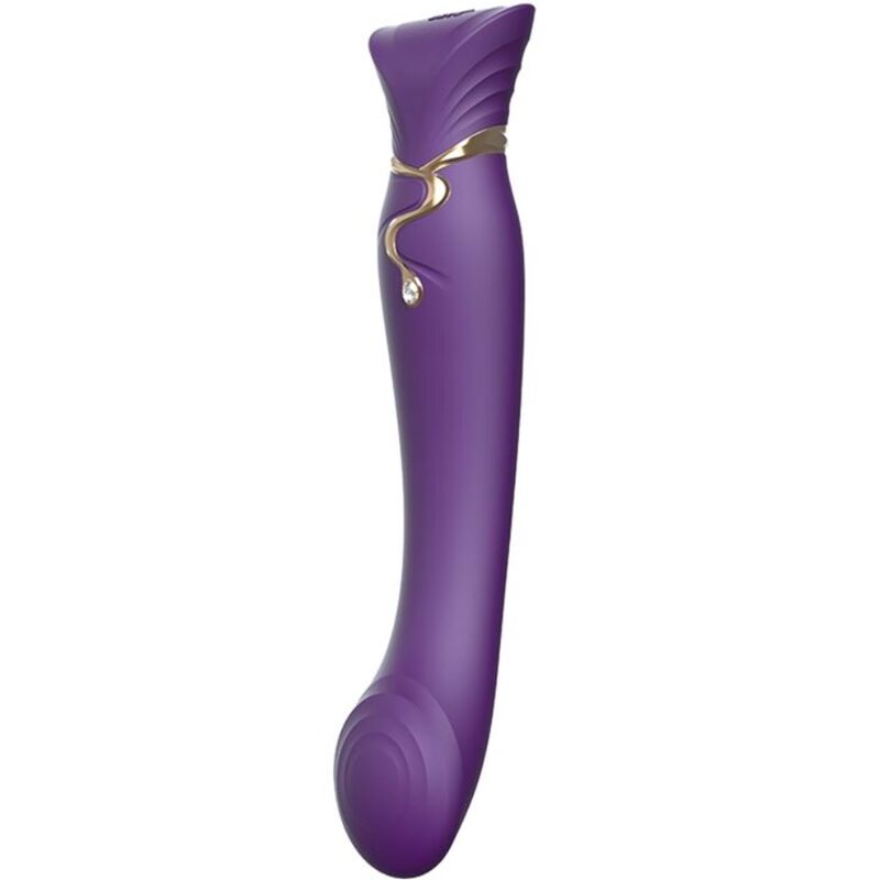 Zalo Queen — Vibrador de punto G con calor y cristal Swarovski (Morado)