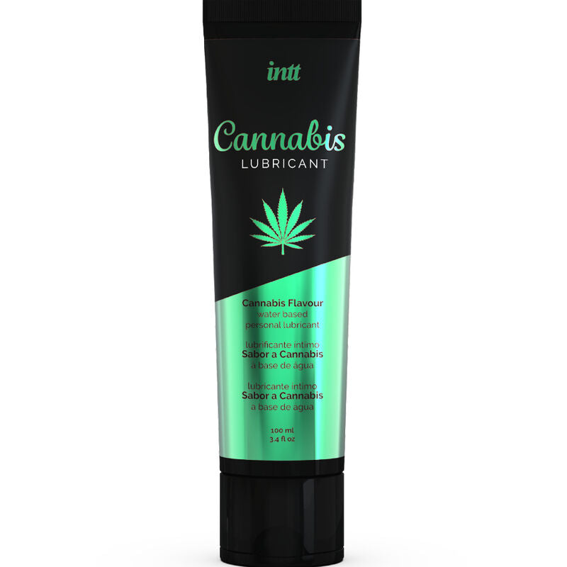 INTT — Lubricante de base agua besable, sabor cannabis, 100 ml