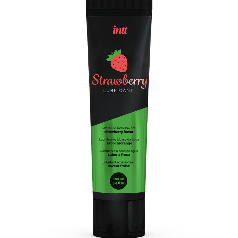 INTT — Lubricante íntimo de base agua con sabor a fresa, 100 ml