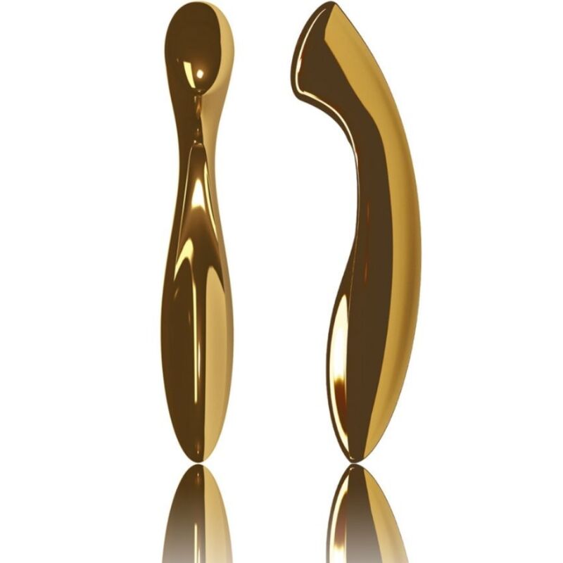 LELO Olga — Dildo de acero inoxidable de doble extremo (Dorado)