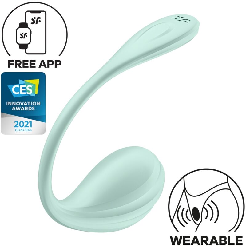 Satisfyer Smooth Petal, vibrador de punto G moldeable con app, verde agua: foto principal del producto
