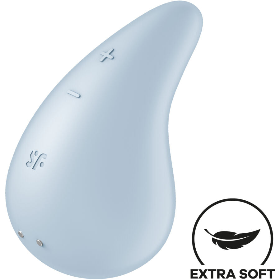 Satisfyer Dew Drop — Vibrador de contacto de doble capa (Azul)