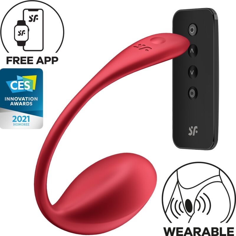 Satisfyer Shiny Petal — Eje liso brillante y mando, punto G (Rojo)