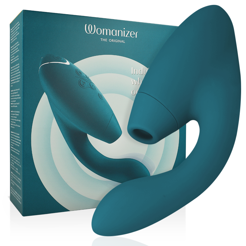 Womanizer Duo 2 — Succionador de clítoris con vibrador de punto G (Azul petróleo)