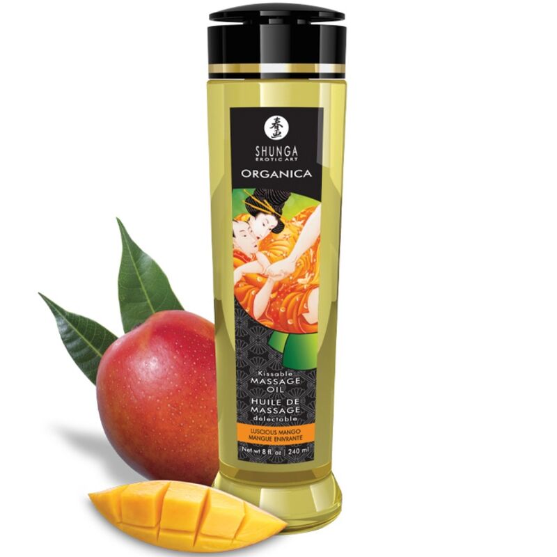 Shunga Organica Mango — Aceite de masaje vegano y ecológico, 240 ml