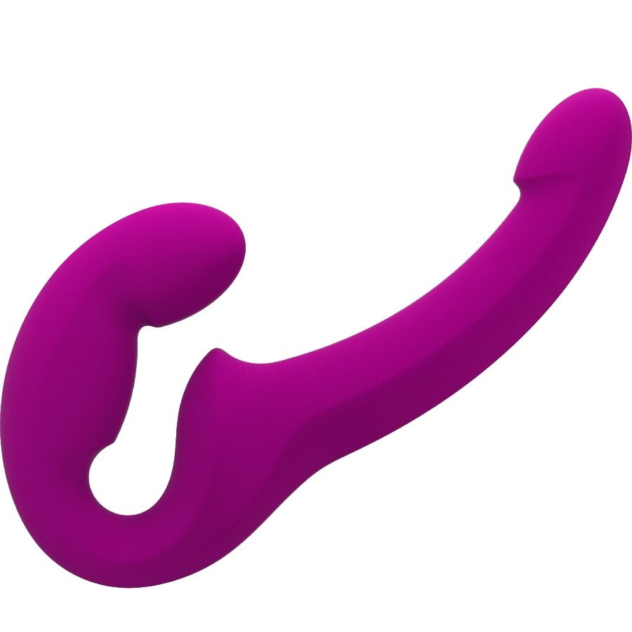 Fun Factory Share Lite — Dildo doble para parejas sin arnés (Morado)