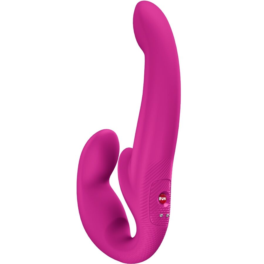 Fun Factory Share Vibe Pro — Dildo doble vibrador para parejas sin arnés (Magenta)