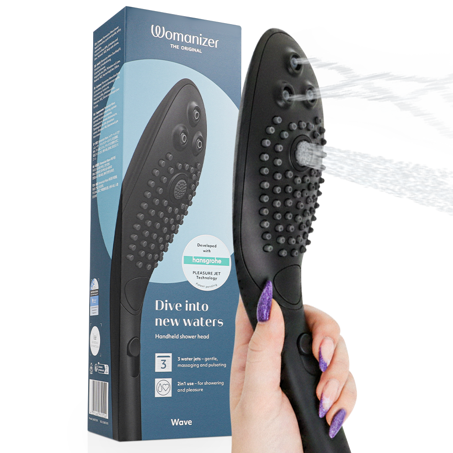 Womanizer Wave, cabezal de ducha con chorros para el clítoris, color negro: foto principal del producto