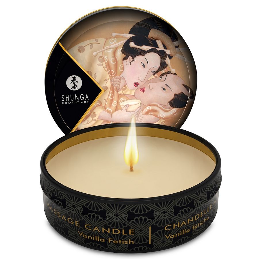 Shunga Caress by Candlelight mini, vela de masaje de soja de 30 ml, aroma vainilla: foto del producto