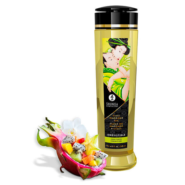 Shunga Irresistible — Aceite de masaje erótico con aroma de fusión asiática, 240 ml