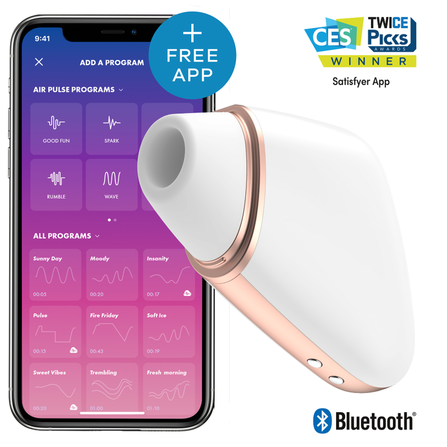 Satisfyer Love Triangle — Succionador y vibrador de clítoris con app (Blanco)
