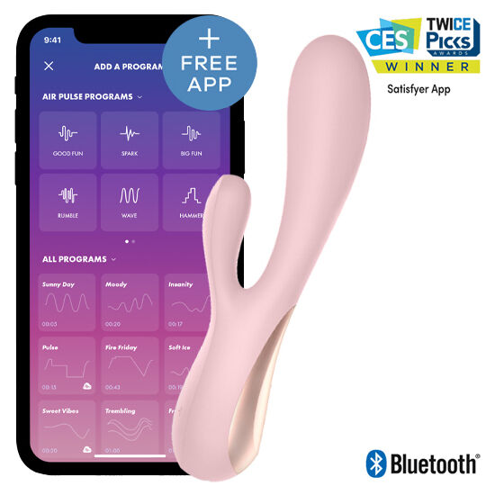 Satisfyer Mono Flex — Vibrador flexible de 2 motores con app (Rosa)