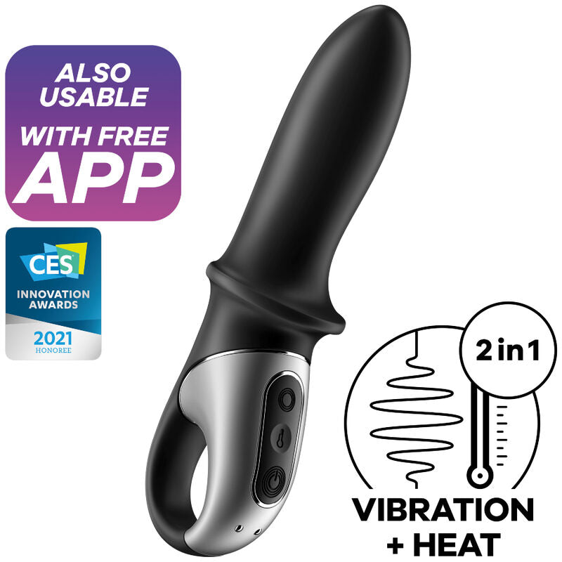 Satisfyer Hot Passion — Vibrador anal con calor y app (Negro)