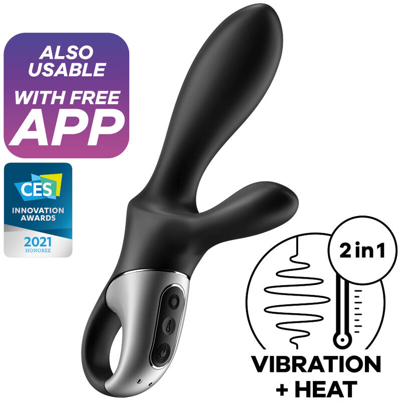 Satisfyer Heat Climax+ — Vibrador anal de doble eje con calor y app (Negro)