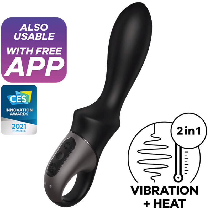 Satisfyer Heat Climax — Vibrador anal con calor y app (Negro)
