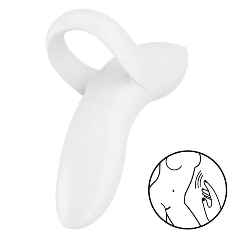 Satisfyer Bold Lover — Vibrador de dedo con 12 programas (Blanco)