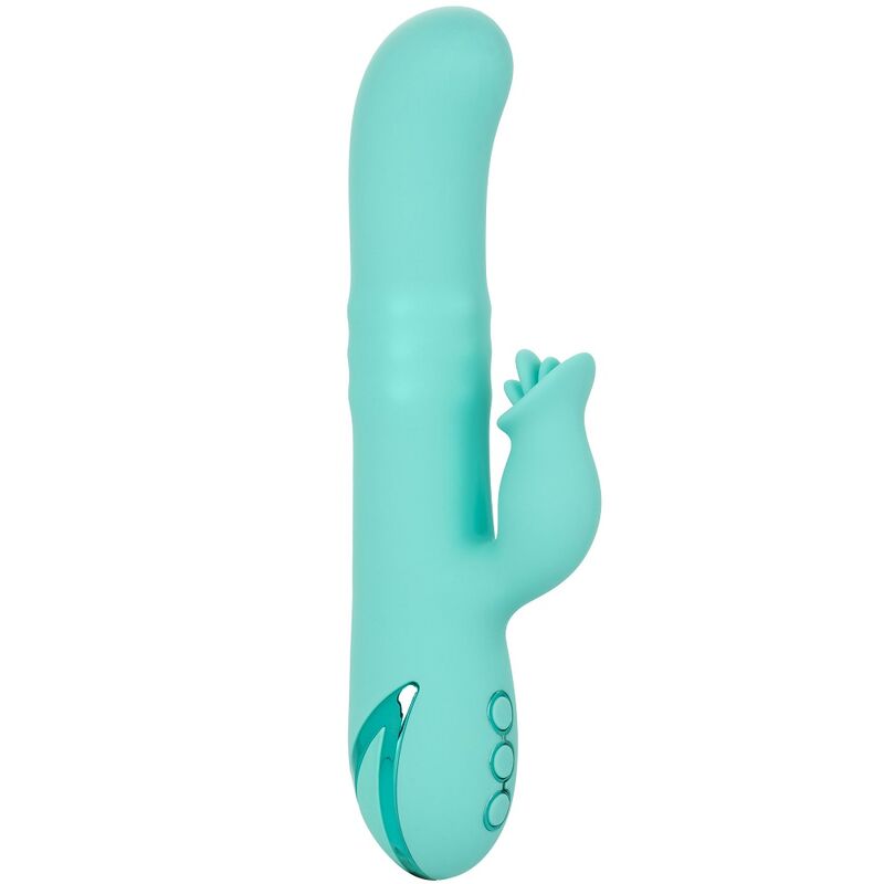 CalExotics Bel Air Bombshell — Vibrador rabbit con cuentas giratorias (Verde claro)