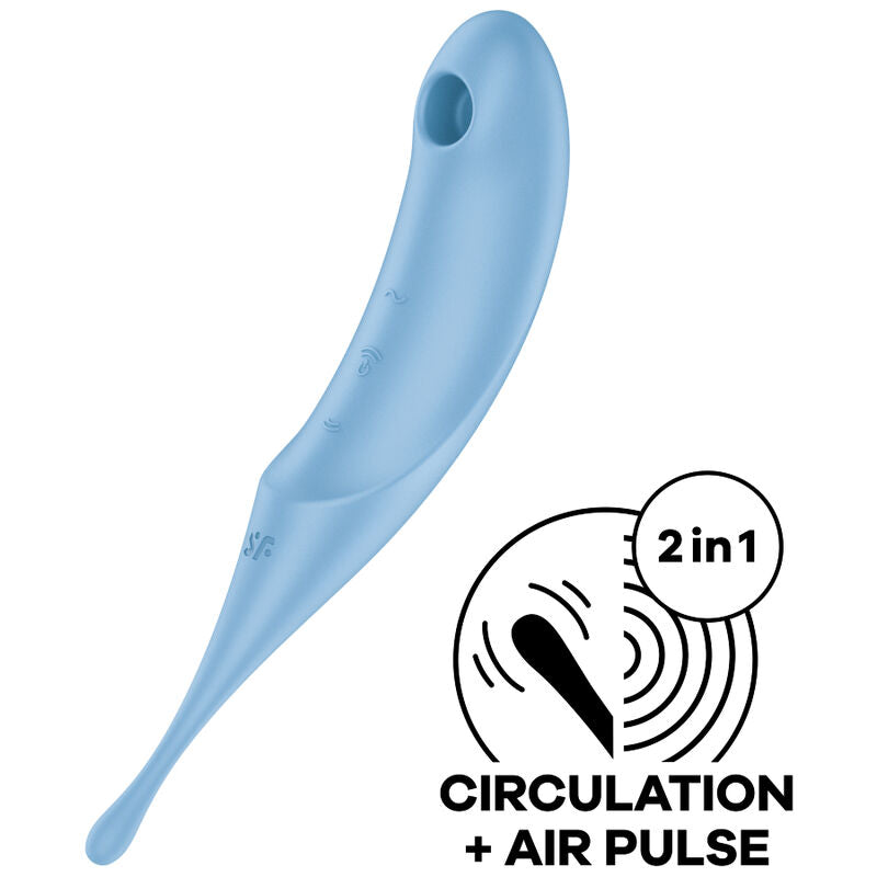 Satisfyer Twirling Pro — Succionador de clítoris con punta giratoria (Azul)