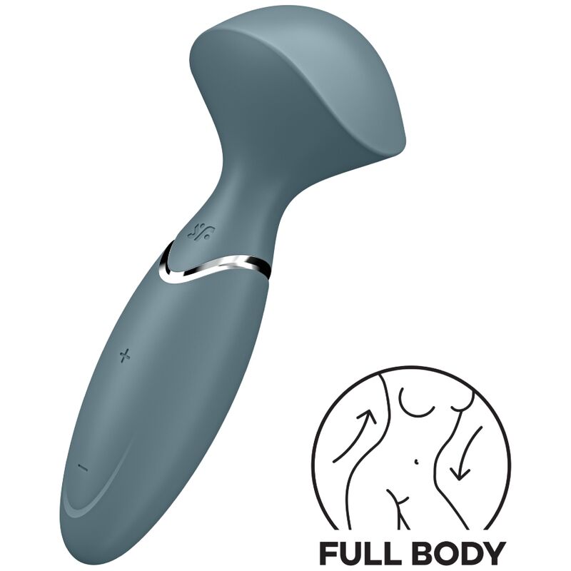 Satisfyer Mini Wand-er — Minivibrador wand de 16 cm (Gris)