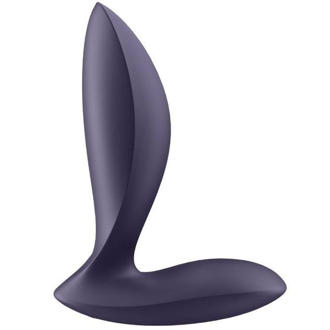 Satisfyer Power Plug — Plug anal vibrador de eje ancho con app (Morado)