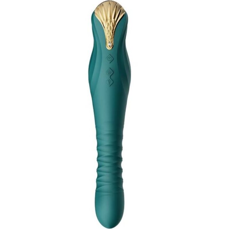 Zalo King — Vibrador de empuje con vibración y app (Verde)