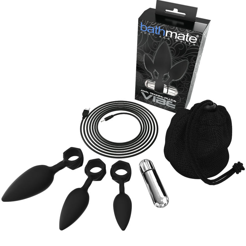 Bathmate Anal Training Plugs Vibe — Kit de 3 plugs anales con bala vibradora