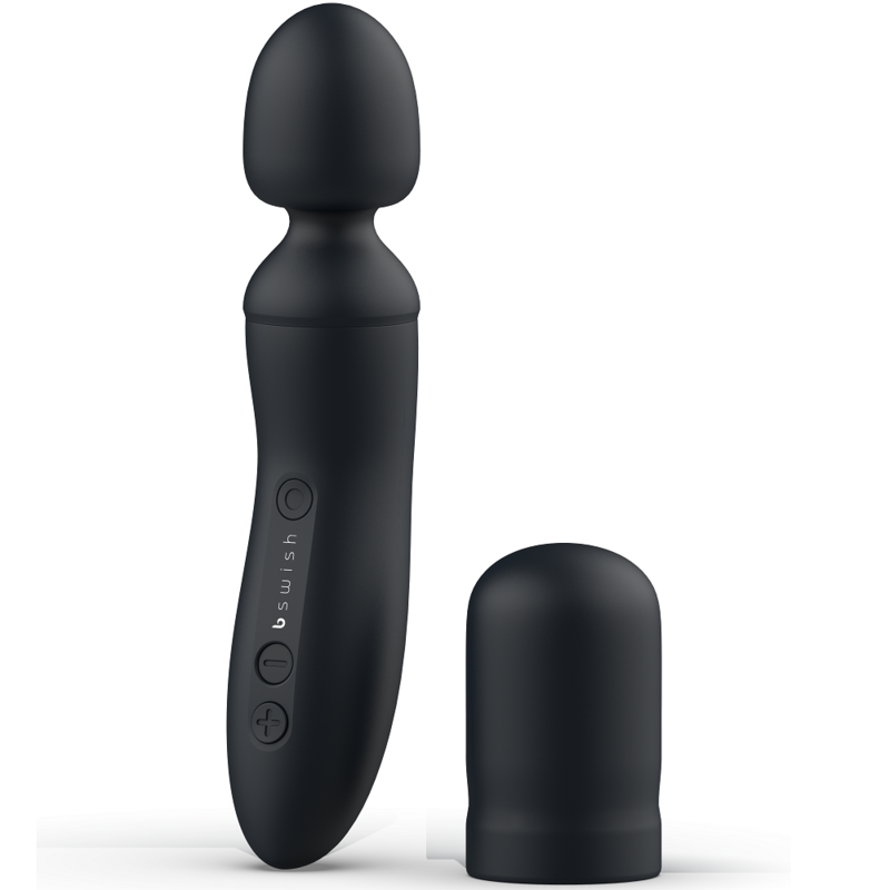 B Swish bThrilled Premium — Vibrador wand compacto de mango inclinado (Negro)