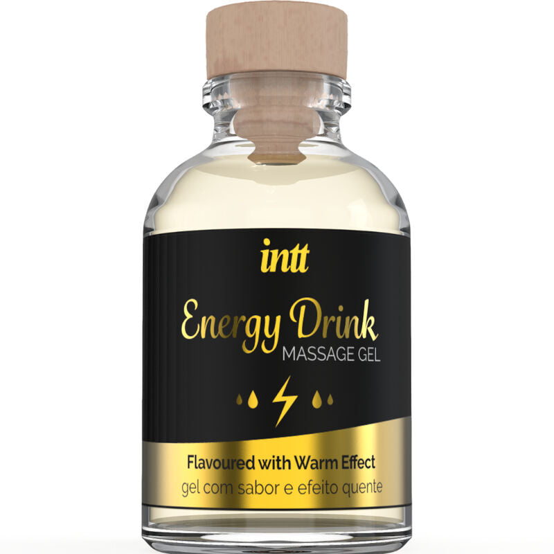 INTT — Gel de masaje besable con efecto calor, sabor bebida energética