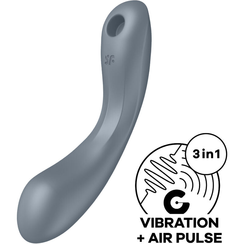 Satisfyer Curvy Trinity 1 — Succionador y vibrador de punto G (Gris)