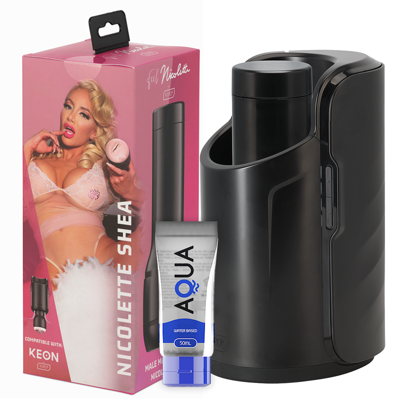 Kiiroo Keon + Feel Nicolette Shea — Pack de masturbador automático con lubricante