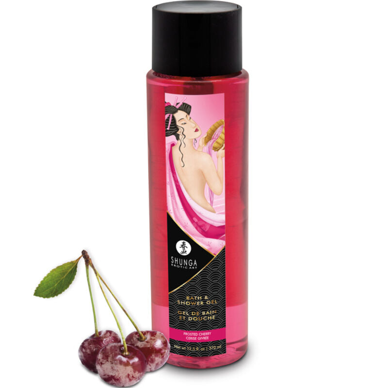 Shunga — Gel de baño y ducha vegano, aroma cereza, 370 ml