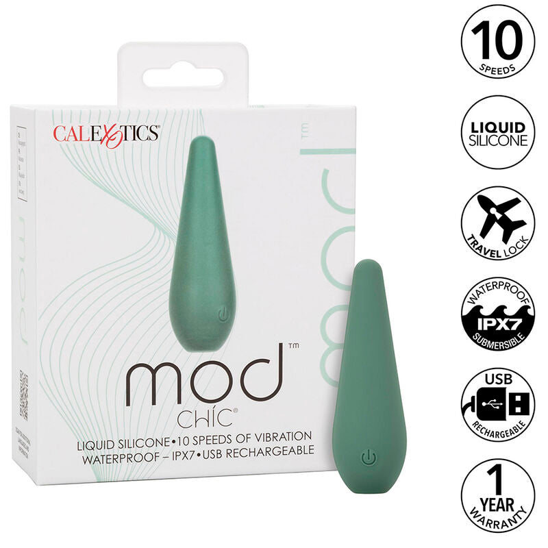 CalExotics Mod Chic — Vibrador de clítoris de punta fina (Verde)