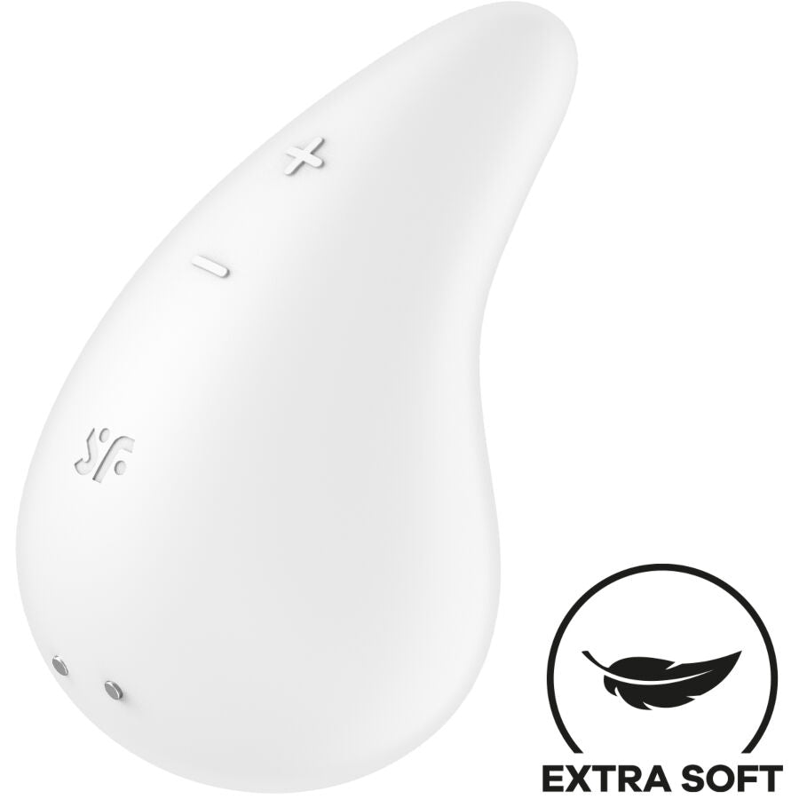 Satisfyer Dew Drop — Vibrador de contacto de doble capa (Blanco)