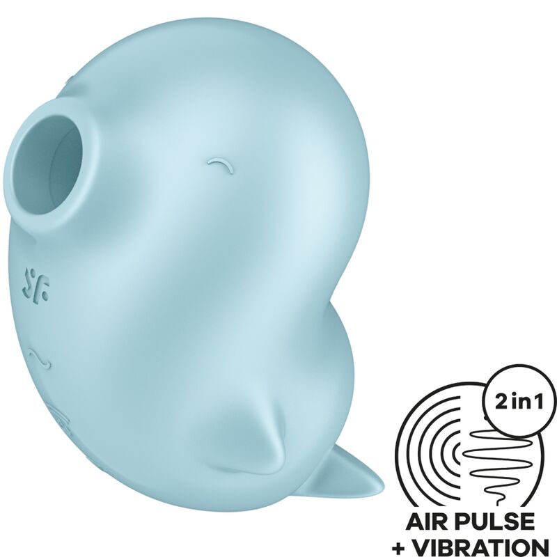 Satisfyer Sassy Seal — Succionador y vibrador de clítoris con forma de foca (Azul)
