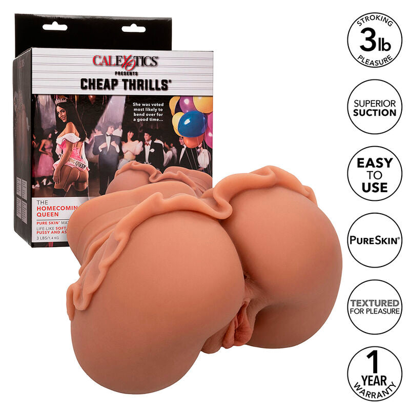 CalExotics Homecoming Queen — Masturbador masculino realista de doble entrada (Caramelo)