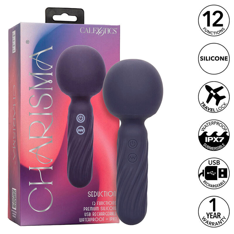 CalExotics Charisma Seduction — Vibrador de cabeza flexible con estrías (Morado)