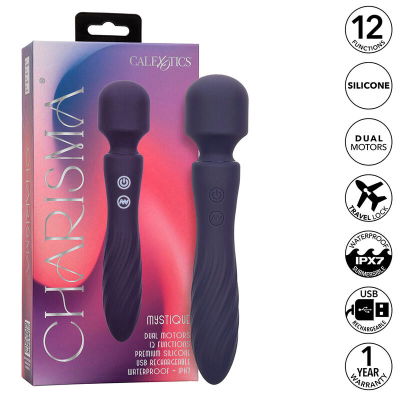 CalExotics Charisma Mystique — Vibrador fino de 2 motores con cabeza flexible (Morado)