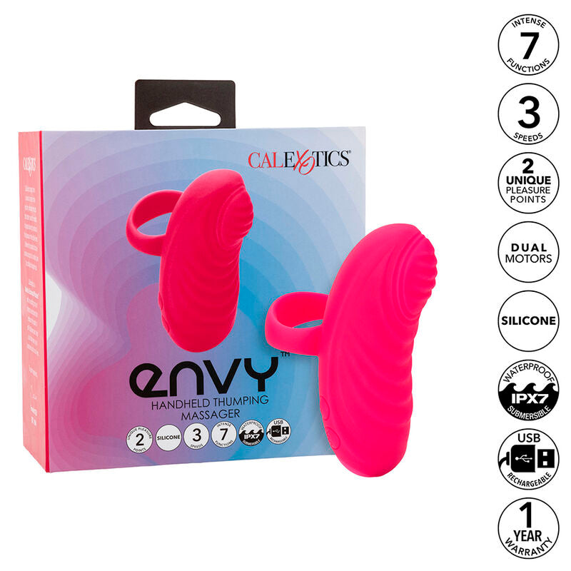 CalExotics Envy — Vibrador de mano con golpeteo rítmico (Rosa)