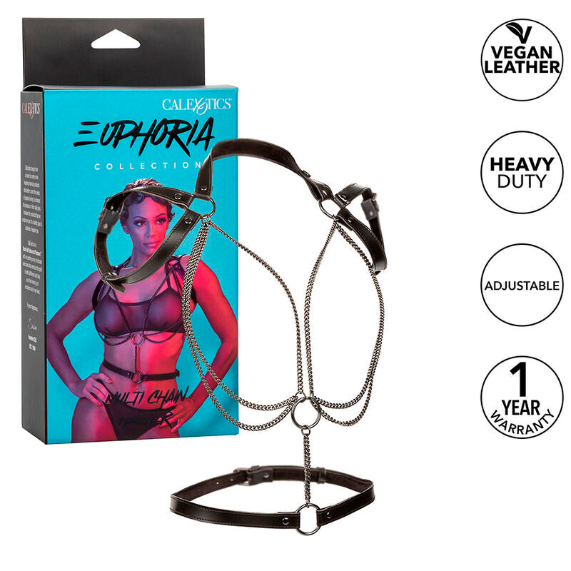 CalExotics Euphoria — Arnés de cadenas con cuello halter