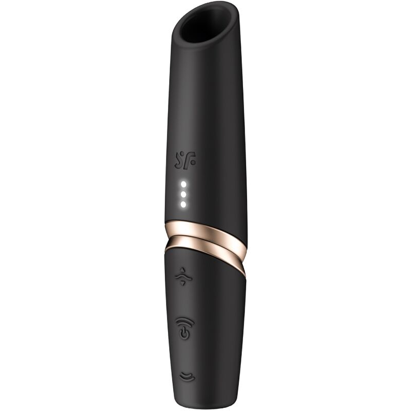 Satisfyer Perfect Kiss, estimulador de clítoris por ondas de presión, negro y dorado: foto principal del producto