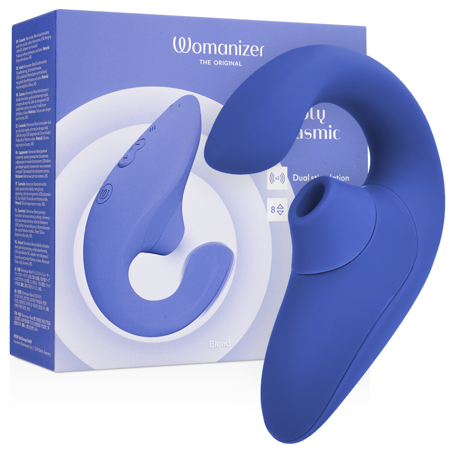 Womanizer Blend, rabbit con succión de clítoris y vibración de punto G, color azul: foto principal del producto