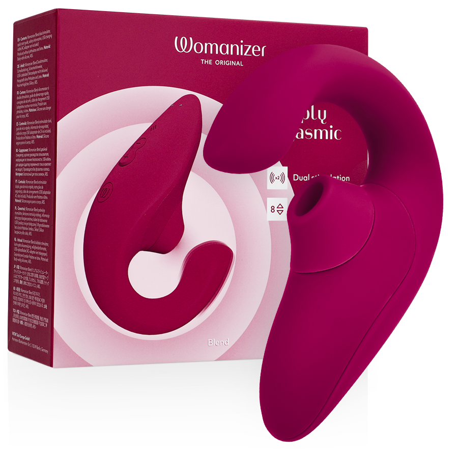 Womanizer Blend, rabbit con succión de clítoris y vibración de punto G, color fucsia: foto principal del producto